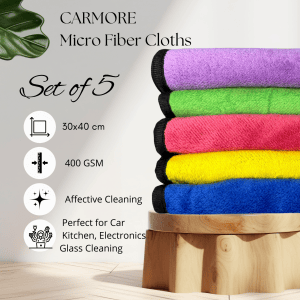 Microfiber Cleaning Cloths Set of 5-400 GSM