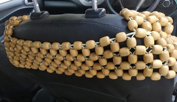 Beads XXLBeige Wooden Car Beaded Seat Cover cushion Suitable for all the Cars & SUVs, Office Chair, Home Chair (Universal Fit, 1 Pack)