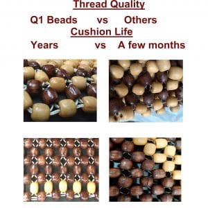 Beads XXLBeige Wooden Car Beaded Seat Cover cushion Suitable for all the Cars & SUVs, Office Chair, Home Chair (Universal Fit, 1 Pack)