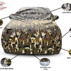 Car More Waterproof Camouflage Military Jungle Print Car Body Cover for Tata Punch(100% Waterproof,Triple Stitched,Mirror Pocket,UV Resistant,Dustproof) full discreption