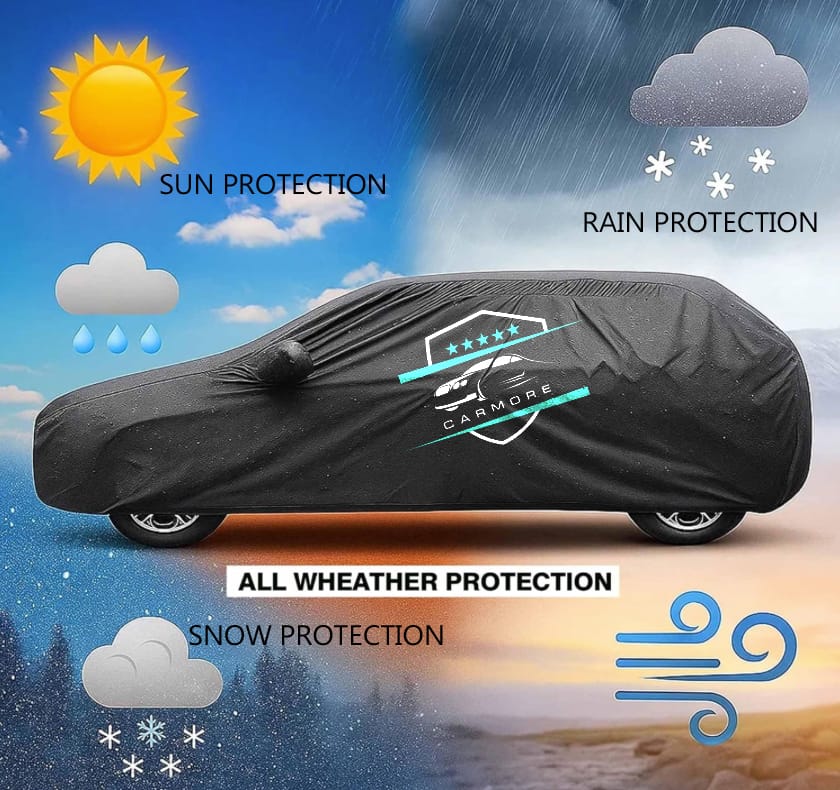 CARMORE – 3 Layer Heavy Duty Waterproof, All Weather Resistant Car Cover Compatible With Scorpio New, Safari Storme, XUV500, XUV700, Audi Q7, BMW X – 5.