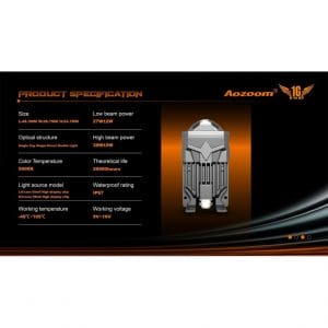 Aozoom FLP 1820 2 Inch Bi-LED Fog Lamp Projector with Waterproof Lens, 5000K, IP67, Low Beam 54W, High Beam 78W