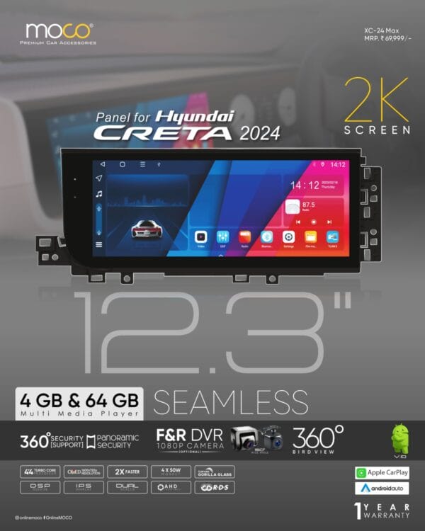 Hyundai Creta 2024 12.3″ Android Player with Stunning 2K Resolution