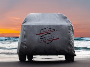 CARMORE – 3 Layer Heavy Duty Waterproof, All Weather Resistant Car Cover Compatible With Jeep Compass, Eco Sport, Ertiga, Audi Q3, BMW X1 / X3.