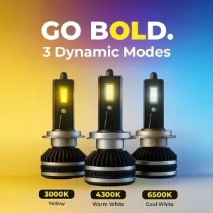 WOODMAN BOLD 3-in-1 LED Headlights | Remote-Controlled Car Lighting Solution