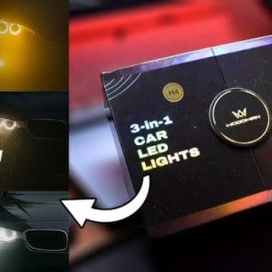 WOODMAN BOLD 3-in-1 LED Headlights | Remote-Controlled Car Lighting Solution